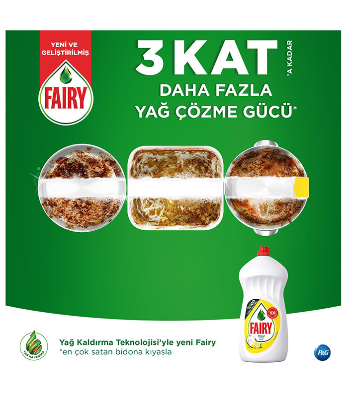 Fairy Sıvı Bulaşık Deterjanı Limon 1350 ml 4 Fairy Sıvı Bulaşık Deterjanı Limon 1350 ml