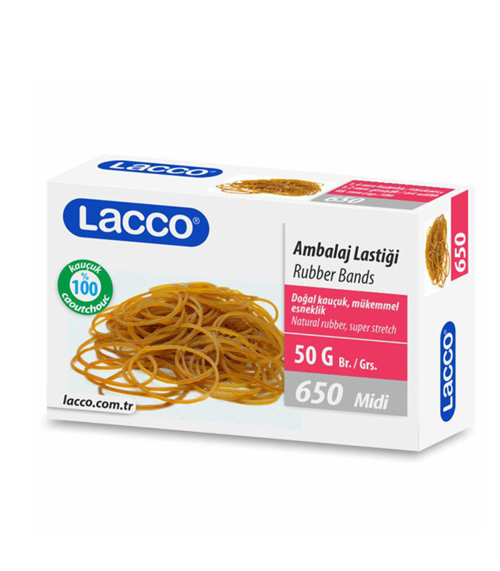 Lacco Ambalaj Paket Lastiği - Midi - 50 Gr. 0 Kauçuk Lacco Ambalaj Paket Lastiği - Midi - 50 Gr. 0 Kauçuk