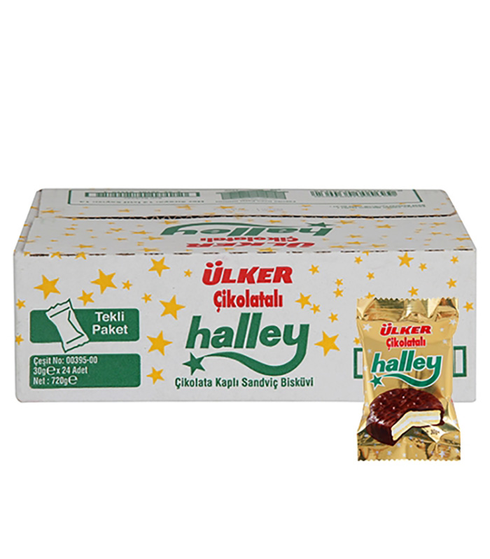 Ülker Halley Biskuvi 30 Gr 24-Adet kutu Ülker Halley Biskuvi 30 Gr 24-Adet kutu